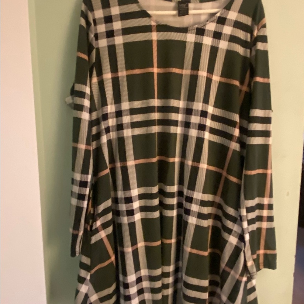 Plaid Green Tunic Top